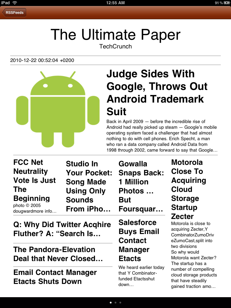 Newspaper view for Techcrunch