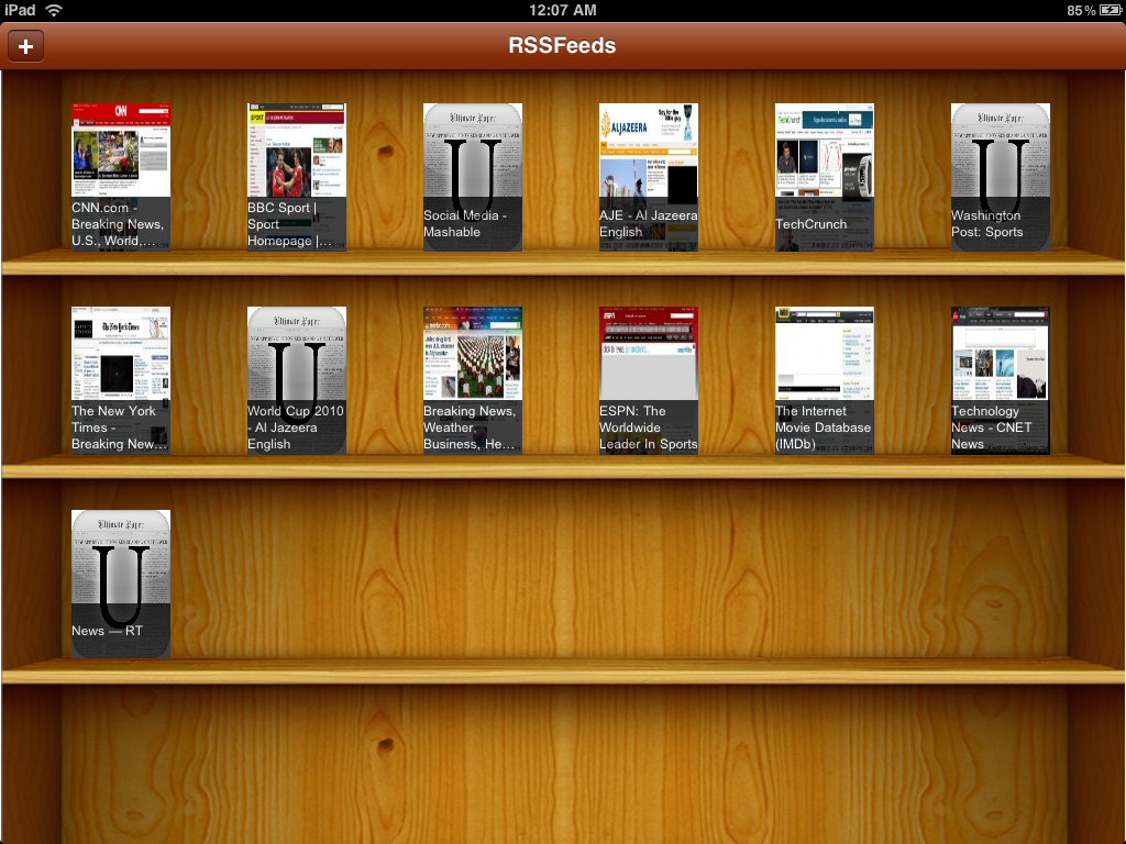 The main screen fo Ultimate Paper in landscape